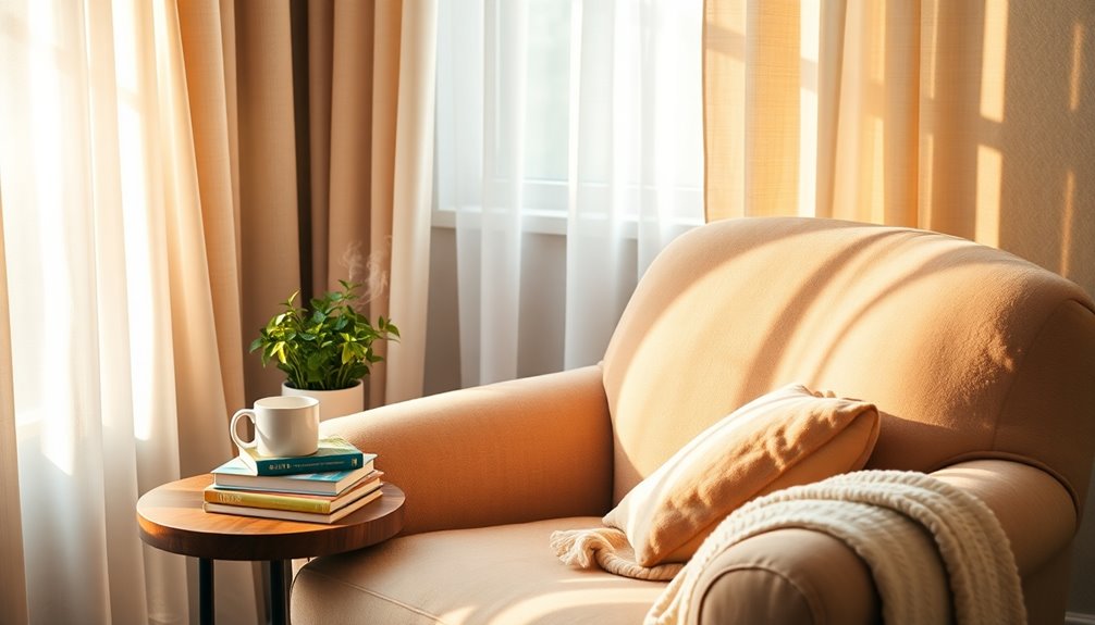 relaxing reading nook setup